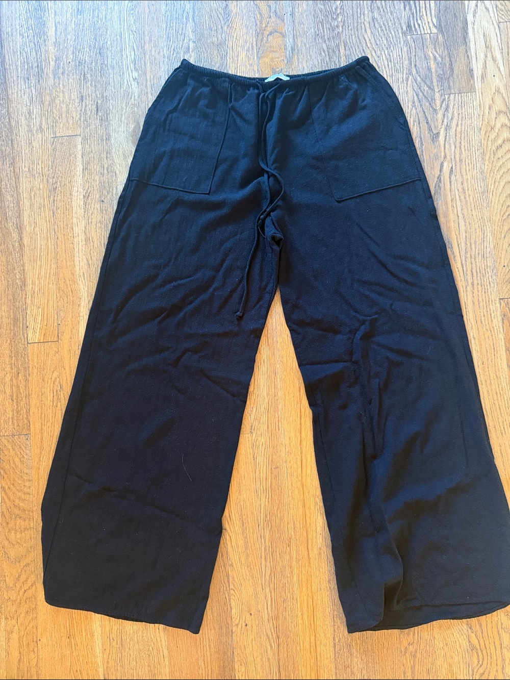 Carly Jean Los Angeles Black Wide-Leg Drawstring Pants ISLA Pant